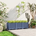 thumbnail image 6 of Outsunny Raised Flower Bed, 4 x 1 x 1 ft Plastic Planter Box with Drainage Holes for Vegetables, Herbs, Flowers & Succulents, Blue, 6 of 9