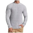 thumbnail image 4 of Dpytoraw Men Casual Fashion Trend Solid Color Round Neck Pullover Long Sleeve T Shirt, 4 of 5