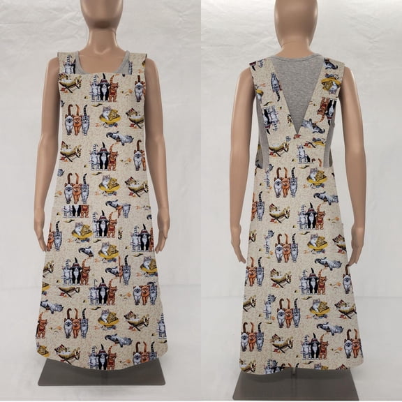 Beach Cats Cross Back Apron by Penny's Needful Things