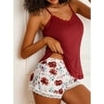 thumbnail image 2 of Sexyfree Women Cami Pajamas Set Lace Trim Sleepwear Sexy Pjs with Shorts Soft Nightwear, 2 of 6