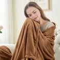 thumbnail image 2 of IR Imperial Rooms Fleece Bed Throw Blanket, Plush, Travel and Couch Fuzzy, Cozy Washable Ultrasoft Throw Size Coffee, 2 of 12