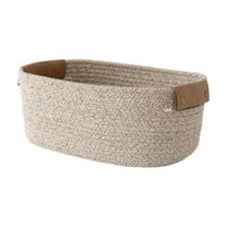 Rope Storage Basket Small Storage Baskets For Shelf Cube Organizer Basket ,11.02x8.66x4.33"Woven Storage Basket Decorative Natural Rope Woven Baskets For Shelves Desktop Storage Home,Light Coffee