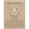 thumbnail image 1 of 2 Pcs Collier Ange et Chiffres Anglais Anciens Bijoux de Numérologie pour Femmes Plaqué Acier Inoxydable, 1 of 9