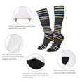 thumbnail image 4 of Women's Knee High Socks Distressed Thin Blue Line Flag Outdoor Casual Tube Socks, 4 of 7
