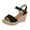 Black, variant on Fesfesfes Wedges For Women's Summer One-line Color Sandals With Rhinestones Platform Wedges 5(35)