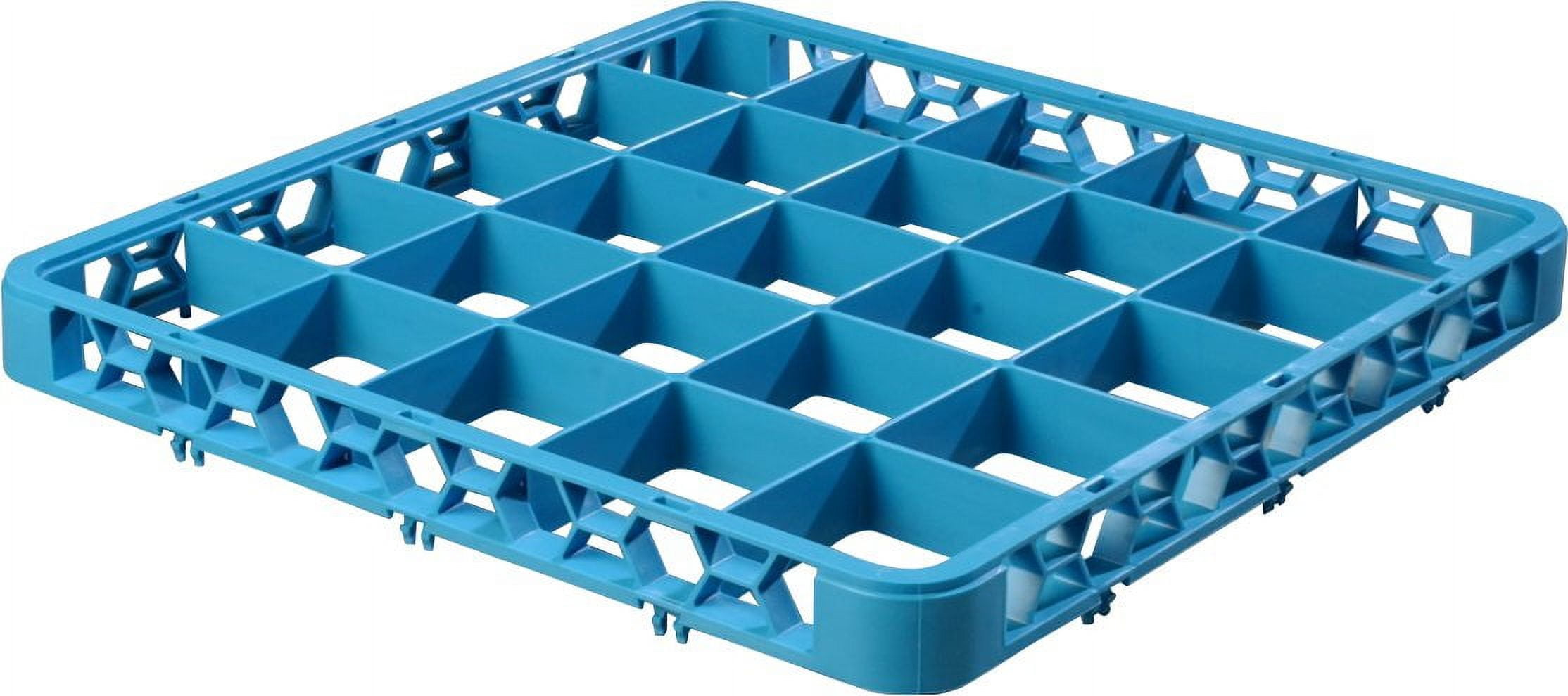 Carlisle OptiClean 25-Compartment Cup Rack Extender, 1-3/4"H x 19-3/4"W x 19-3/4"D, Blue