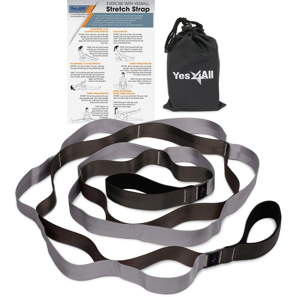 Yes4All Yoga Stretch Strap with Loops Stretch Out Strap / Exercise