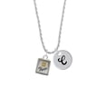thumbnail image 2 of Delight Jewelry Two-tone Shadow Box ''Peace'' with Peace Sign Silvertone Script Initial Disc - C - Charm Necklace, 20"+3", 2 of 4