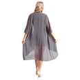 thumbnail image 2 of Yartina Womens Floral Midi Bodycon Dress with Long Cardigan 2 Piece Set Mother of the Bride Outfits Grey M, 2 of 7