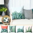 thumbnail image 1 of Fiudx Funda de Almohada con Diseño de Hojas Suculentas, Diseño Floral Verde, Poliéster Suave, Cómoda Funda de Cojín para Coche, Decoración Versátil para Sofá y Cama, Lavable a Máquina, 45 X 45 Cm, 1 of 1