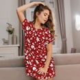 thumbnail image 3 of Bingfone Red Christmas Cheer. Nightgowns for Women Sleep Shirts Short Sleeve Nightshirt Pullover Nightdress Soft Sleepwear, 3 of 6