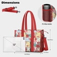 thumbnail image 5 of Teacher Tote Bag,Pioneer Flower Floral Print Pattern Teacher Utility Tote Bag,Large Work Tote Bags for Women with Multiple Pockets,Top Zipper Closure,13.8x10.6x6.7 Inch, 5 of 5