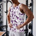 thumbnail image 5 of Gukieu Violets Flowers Print Men's Quick Dry Fitness Vest, Round Neck Sleeveless Fitness Bodybuilding Top-XX-Large, 5 of 7