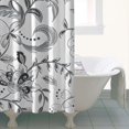 thumbnail image 4 of Gray Pioneer Flower Pattern Shower Curtain 36"x72" ,Bathroom Decorative Shower Curtains Set with 12 Hooks,Modern Waterproof Washable Shower Curtain, 4 of 6
