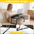 thumbnail image 4 of Foldable Laptop Bed Tray Table, Adjustable Angle Portable Lap Desk with Cup Holder, Multifunction Bed Table for Working, Reading, Eating on Bed Sofa, 4 of 6