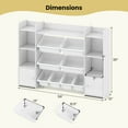 thumbnail image 3 of Costway 4-Tier Large Storage Cabinet with 6 Cubbies & 8 Removable Bins Bookshelf White, 3 of 10