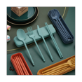thumbnail image 4 of Juego de utensilios portátiles de 8 colores con estuche, juego de cubiertos de viaje reutilizables, juego de vajilla con cuchara, tenedor, cuchillo y palillos, 4 of 8