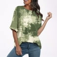 thumbnail image 4 of Pisexur Hauts pour Femmes Mode Décontractée Manches Courtes Col Rond T-Shirts Confortables Amples Imprimé Floral Blouses Printemps Été Hauts Élégants Imprimés Graphiques Grandes Tailles Tops de Sortie S-5TG, 4 of 7