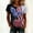 Multicolor, variant on USA 250th Anniversary Rhinestone Butterfly T-Shirt for Women Patriotic Rose Graphic Tee Color Block Crew Neck Short Sleeve Sparkle Casual Top Multicolor L