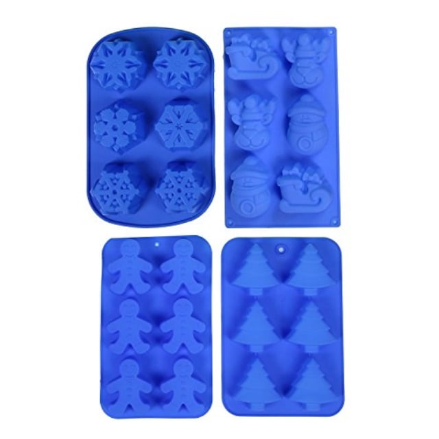 Christmas Snowman Reindeer Sleigh Silicone Mold for Jelly Biscuits Soap Chocolate Candy Cupcake Ice Cube Muffin Pan Baking Mould