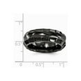 thumbnail image 6 of Grey Titanium Ring Band Wedding Standard Faceted Edward Mirell Black Ti Polished Edges 8mm, 6 of 6