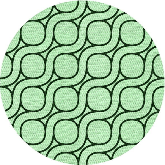 Ahgly Company Indoor Round Patterned Mint Green Area Rugs, 7' Round