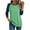 Green, variant on Womens Tops Plus Size 3/4 Sleeve Color Blocked Round Neck Raglan Sleeve Pullover Top Watermelon Red L