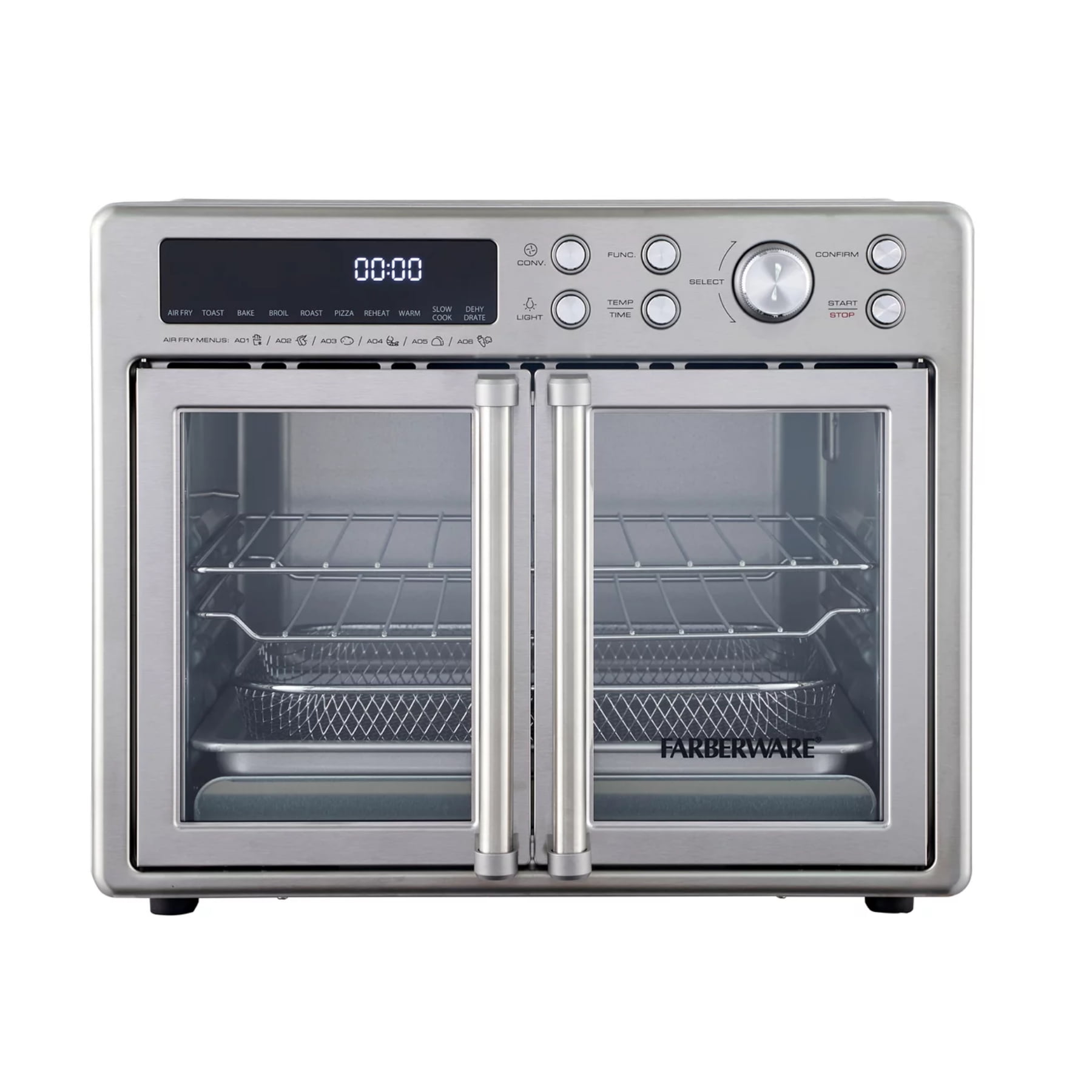 Farberware Brand 25L 6Slice Toaster Oven with Air Fry French Door FW12