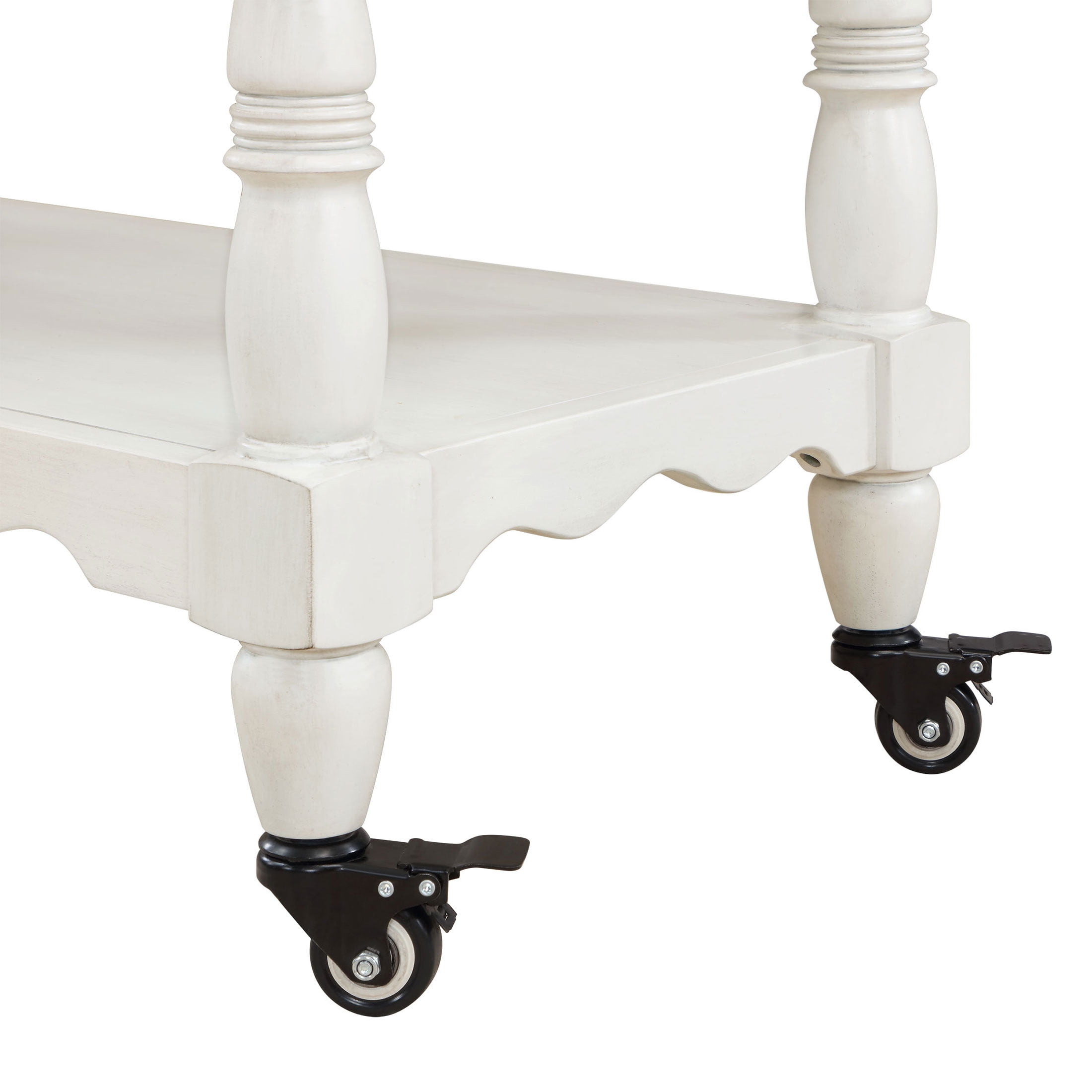 The Pioneer Woman Two-Tone Kitchen Cart Made With Solid Wood Frame, White