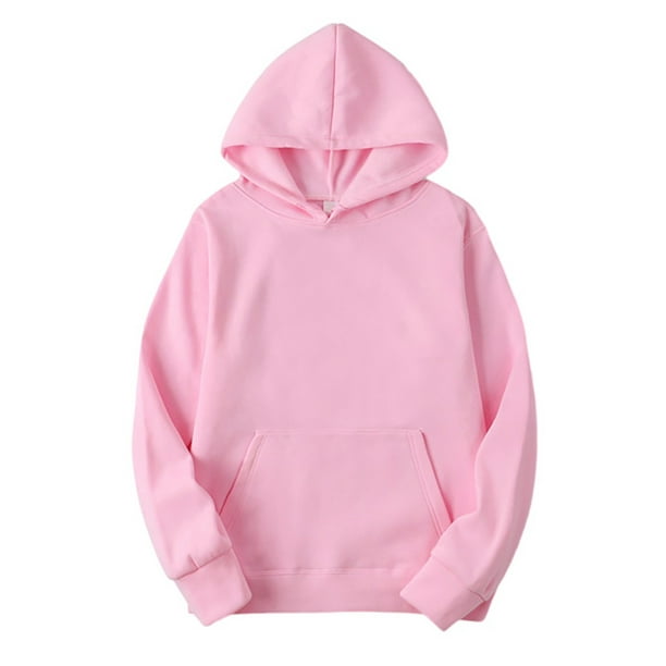 Hoodie Cotton Unisex Hooded Sweatshirt Sweat Absorbing Warming Sweater  Hoodie, Pink, M