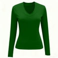 thumbnail image 4 of BLVB Womens Long Sleeve Shirts V Neck Slim Fit Lightweight Layer Tops Basic Tee Fall Clothes Thermal Undershirts, 4 of 7