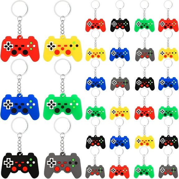 BESTSKY 30PCs Video Game Party Favors Keychains Game Controller Keychains for Boys Girls Video Game Birthday Party Goodie Bag Fillers