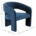 thumbnail image 3 of SAFAVIEH Couture Roseanna Modern Velvet Solid Accent Chair, Dark Grey, 3 of 7