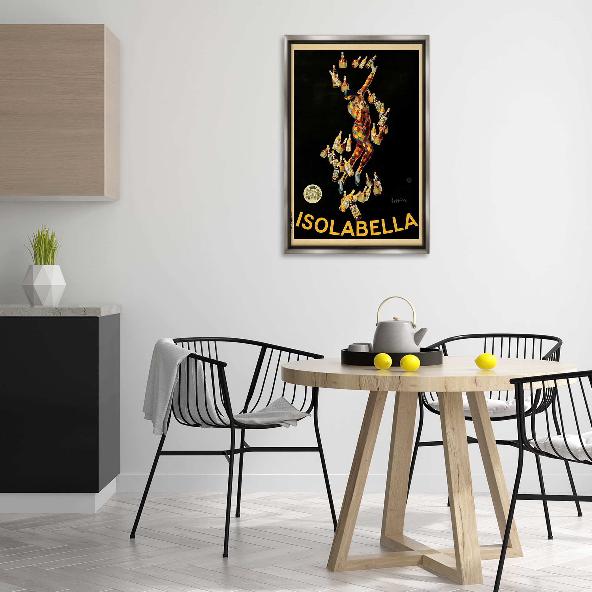 Stupell Industries Isolabella Vintage Ad Food & Beverage Painting Gray Floater Framed Canvas Art Print Wall Art, 21 x 31