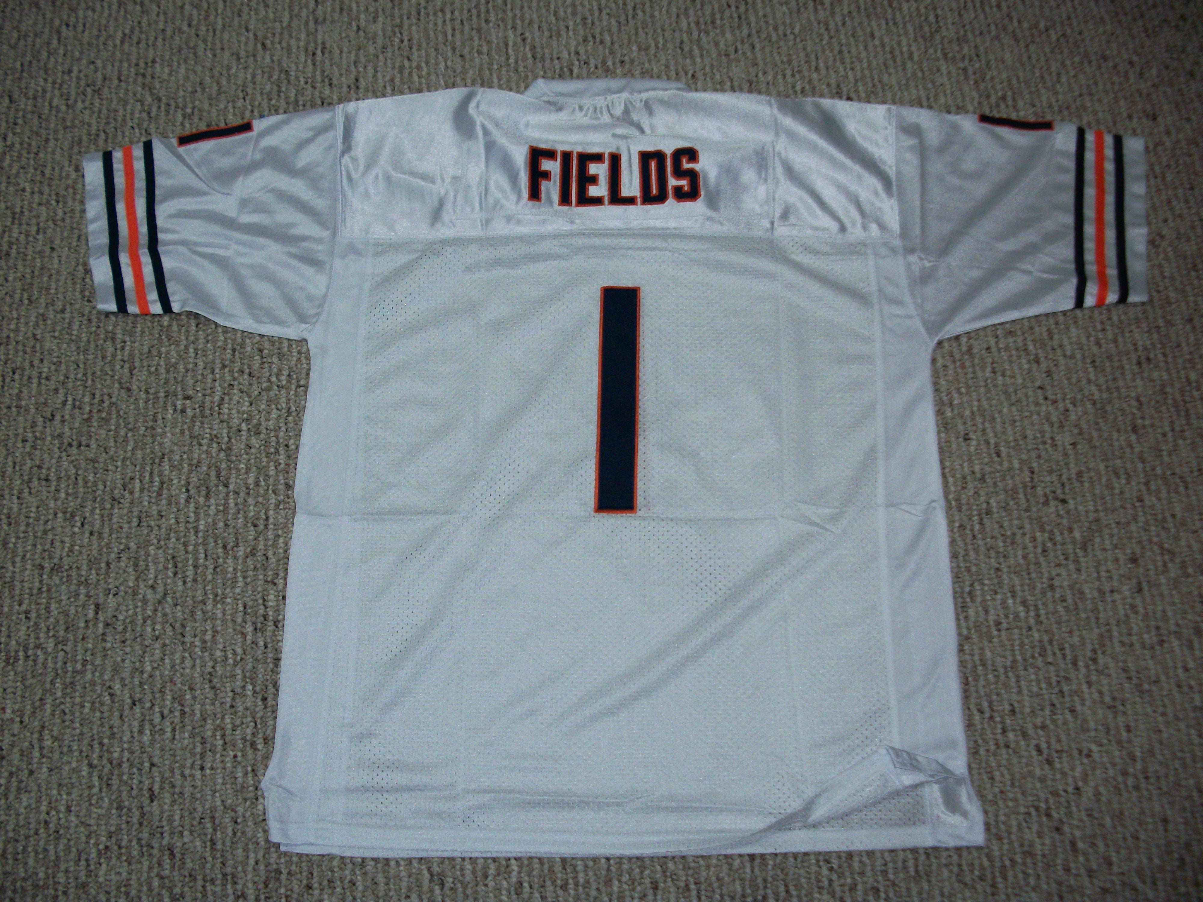 Unsigned Justin Fields Jersey #1 Chicago Custom Stitched White Football New  No Brands/Logos Sizes S-3XL 