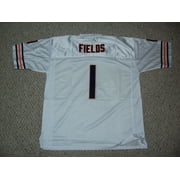 Unsigned Justin Fields Jersey #1 Chicago Custom Stitched White Football New No Brands/Logos Sizes S-3XL