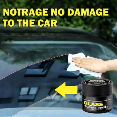 Glass Polishing Powder for Automotive Windows, Windshield Polish Restorer, Removes Oil Film, Water Spots, Haze from Car Glass, Mirrors, Clear Finish