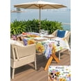 thumbnail image 5 of Outdoor Tablecloths with Umbrella Hole & Zipper, Spring Dog Tablecloth Rectangle 60x84 Inch, Vintage Watercolor Botanical Floral Sunflower Waterproof Table Cloth, Patio/Pool/Picnic Table Covers, 5 of 8