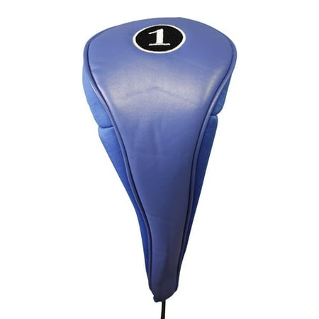 Driver Club Heads - New Blue Zipper Driver 1 Leatherette Neoprene Golf Club head cover Fits Drivers up to 460cc Headcover prevents Scratching Chipping Clanking