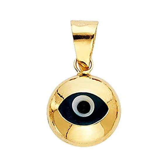 TGDJ 14K Yellow Gold Evil Eye Pendant