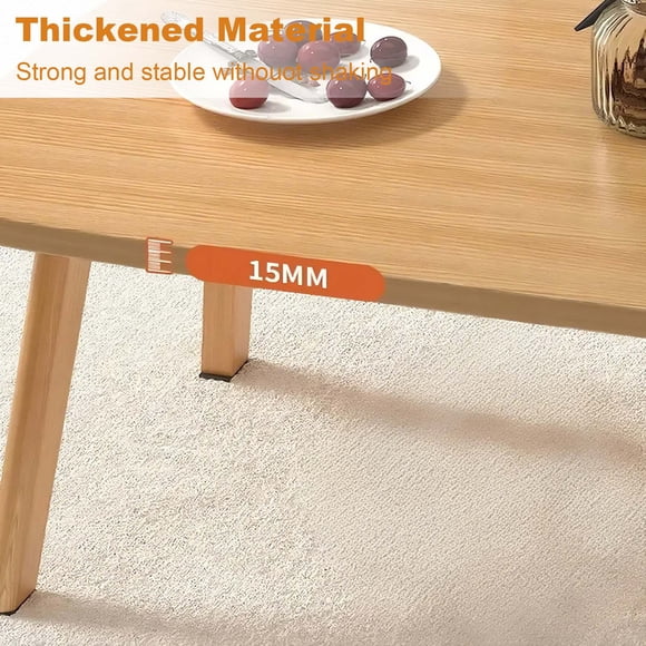 Collapsible Coffee Table for Small Spaces – Wooden Low Floor Study Desk, Minimalist Folding Table, Easy Storage, for Living Room, Bedroom, Home Office, White