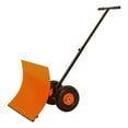 thumbnail image 1 of Heavy Duty 29-Inch Wheeled Snow Shovel – Wide Adjustable Snow Pusher, Ergonomic 5-Position Handle, Rust-Resistant, Back-Saving, For Driveways, Sidewalks & Patios – Orange, 1 of 8