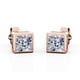 thumbnail image 1 of Pendientes de Botón JeenMata con Solitario de Moissanita 2 Quilates En Baño de Oro Rosa de 18 K sobre Plata, 1 of 5