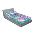thumbnail image 2 of Ambesonne Ethnic Fitted Sheet & Pillow Sham Set, Mandala Eastern, Twin, Lilac and Blue, 2 of 2
