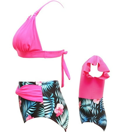 

NECHOLOGY 2023 New Parent Child Swimsuit Split Bikini Ruffles Floral Leaf Print Swimsuit Family Pajamas Pants 3x Suit Hot Pink 164.00