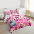 thumbnail image 3 of Feelyou Pink Donut Kids Full Size Comforter Sets, Cartoon Dessert Party Bedding Sets, 3pcs, 3 of 8