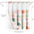 thumbnail image 2 of Americanflat Rideau de Douche Sans Crochets 72x75 - Rideau de Douche Géométrique Pastel Résistant à l'Eau avec Panneau Transparent, Doublure à Encliqueter et Œillets - 100 % Polyester - Pêche, Vert, Rose, Jaune et Blanc, 2 of 5