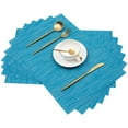 thumbnail image 3 of Stcomart Set of 8 Blue Vinyl Placemats - 12 x 18 Inches Washable PVC Table Mats for Dining Room Kitchen, 3 of 7