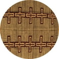 thumbnail image 1 of Ahgly Company Indoor Round Oriental Brown Modern Area Rugs, 5' Round, 1 of 4