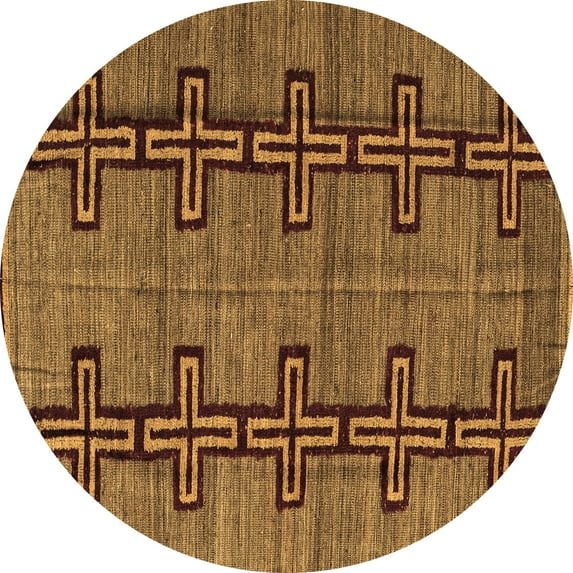 Ahgly Company Indoor Round Oriental Brown Modern Area Rugs, 5' Round